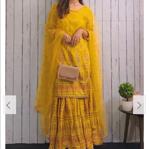 Yellow gharara set - Picture 1 of 5